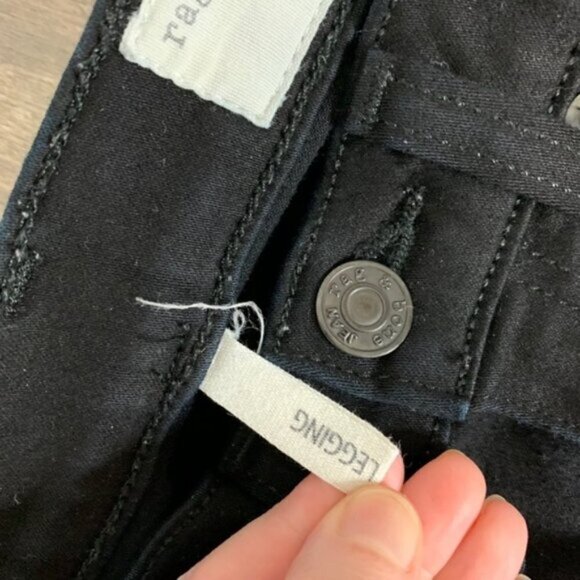 Rag & Bone Legging Skinny Jeans Blackout Denim Mid rise Stretch Size 25 - Picture 10 of 16